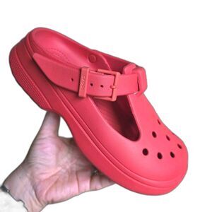 Crocs Classic Mary Jane Clog Cherry Red Women's Size 7 Slip-On Comfort